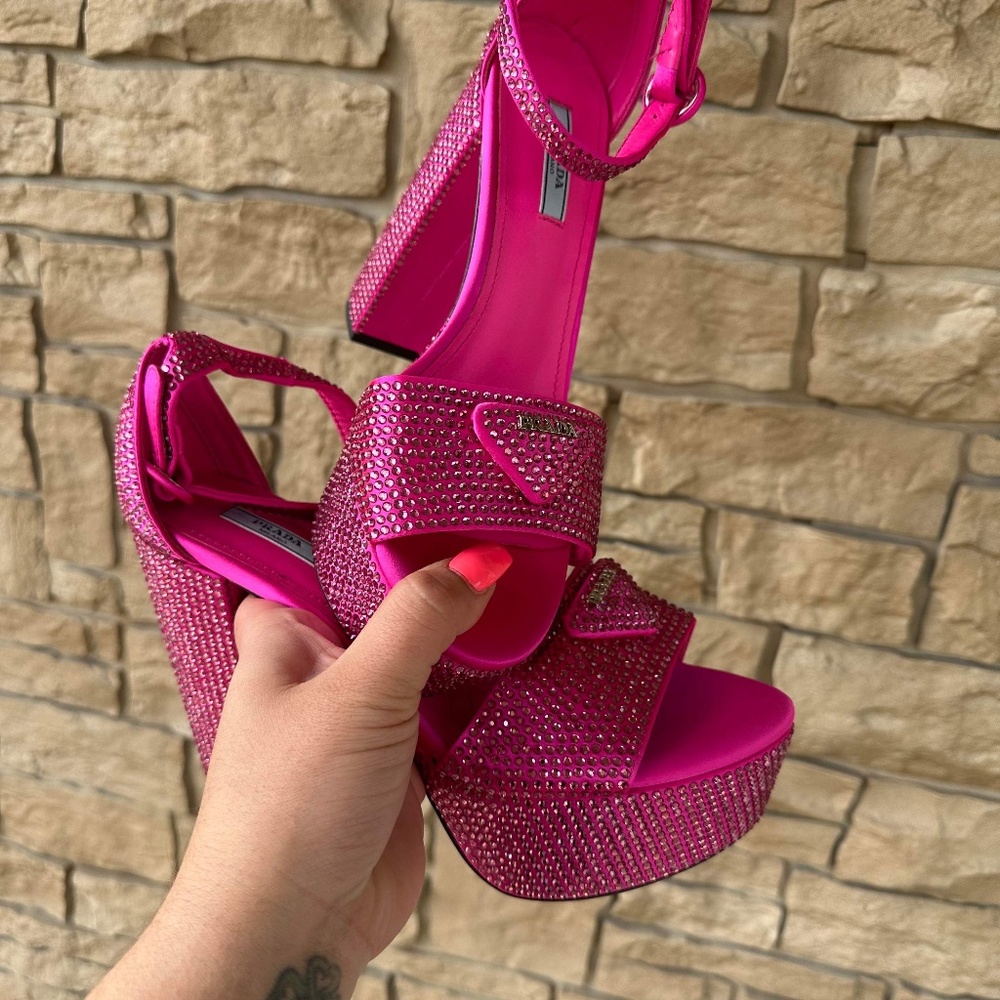 Prada rhinestone heels